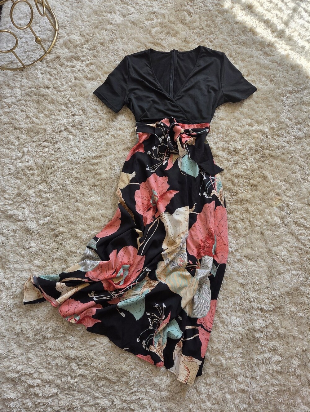 Black And Floral Dress - Picture 3 of 3